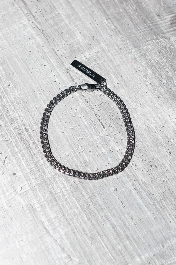 ROUND EDGE CUBAN BRACELET For Sale