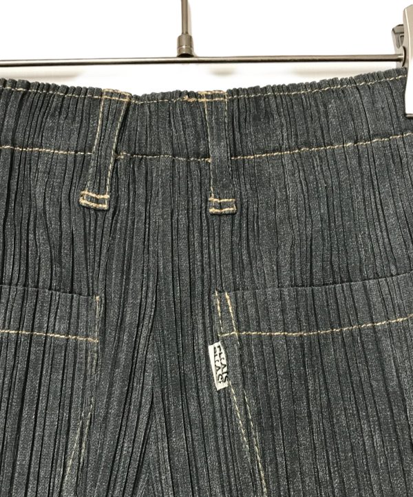 [Pre-owned] PLEATS PLEASE Denim Pleated Pants   PP71-JF623   Stitching   Belt Loops   Front Button   Hem Switching   Made in Japan PP71-JF623 For Cheap