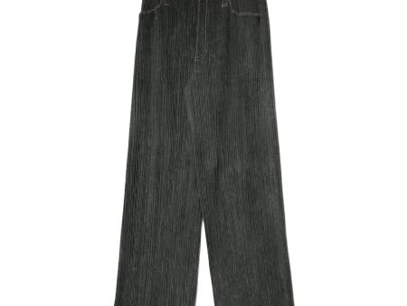 [Pre-owned] PLEATS PLEASE Denim Pleated Pants   PP71-JF623   Stitching   Belt Loops   Front Button   Hem Switching   Made in Japan PP71-JF623 For Cheap